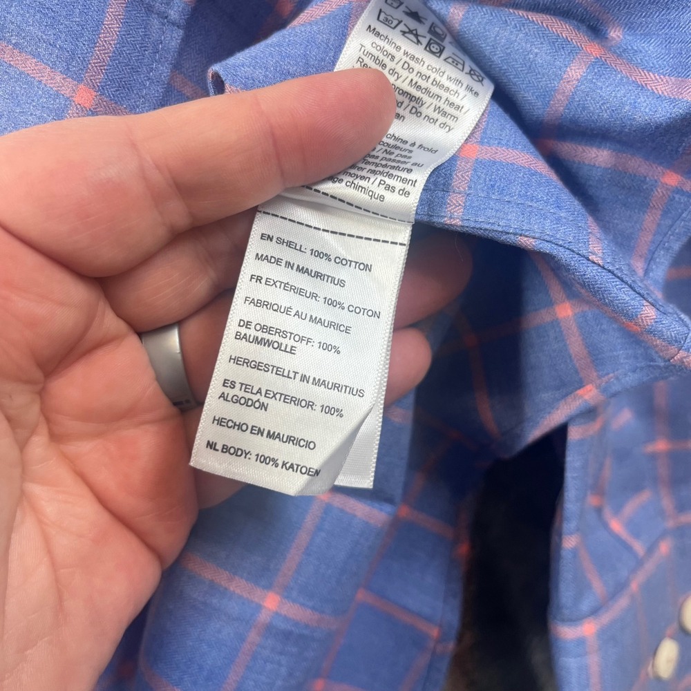 UNTUCKit Allen WF Button Down Shirt Mens XXL Blue Orange Plaid Wrinkle Free - Picture 4 of 8